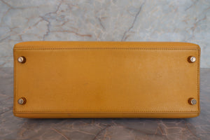 HERMES／エルメス ケリー28 クシュベル ジョーヌ 〇Z刻印 ショルダーバッグ 700080126