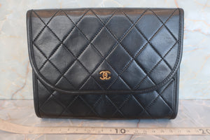 CHANEL Mini matelasse chain shoulder bag Lambskin Black/Gold hadware Shoulder bag 600080103