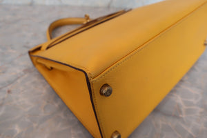 HERMES／エルメス ケリー28 クシュベル ジョーヌ 〇Z刻印 ショルダーバッグ 700080126