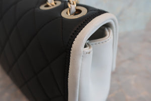 CHANEL/シャネル マトラッセチェーンショルダーバッグ ラムスキン ブラック/ホワイト/ゴールド金具 ショルダーバッグ 700070008