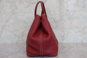 HERMES GARDEN PARTY PM Negonda leather Rouge H □K Engraving Tote bag 600090163