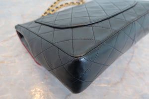 CHANEL/シャネル マトラッセバイカラーチェーンショルダーバッグ ラムスキン ブラック/レッド/ゴールド金具 ショルダーバッグ 700080041
