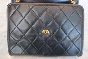 CHANEL Mini matelasse chain shoulder bag Lambskin Black/Gold hadware Shoulder bag 600080103