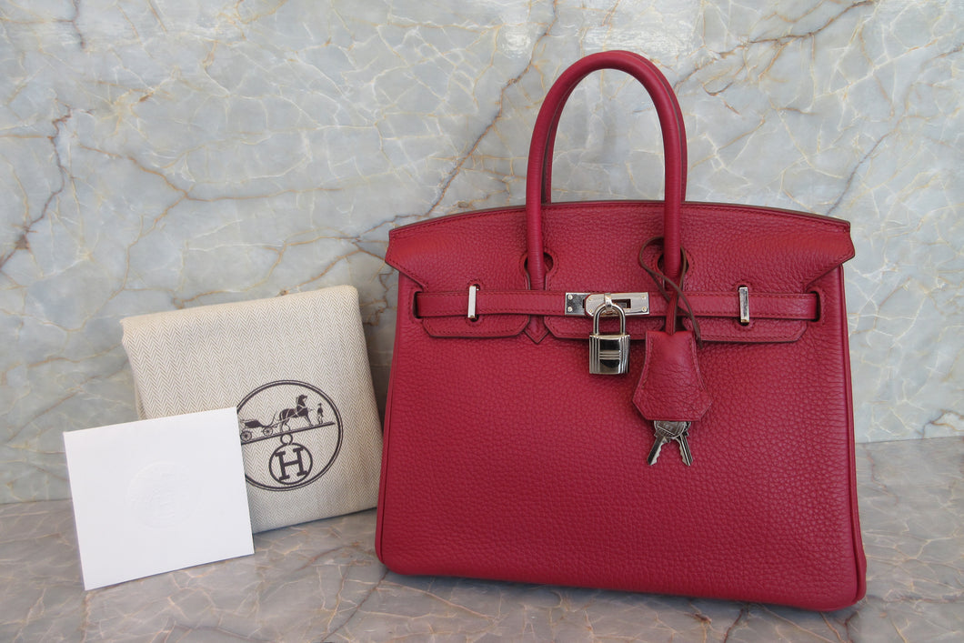 HERMES／エルメス バーキン25 トゴ ルビー □N刻印 ハンドバッグ 700060001