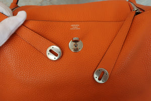 HERMES／エルメス リンディ34 トリヨンクレマンス オレンジ □M刻印 ショルダーバッグ 700090073
