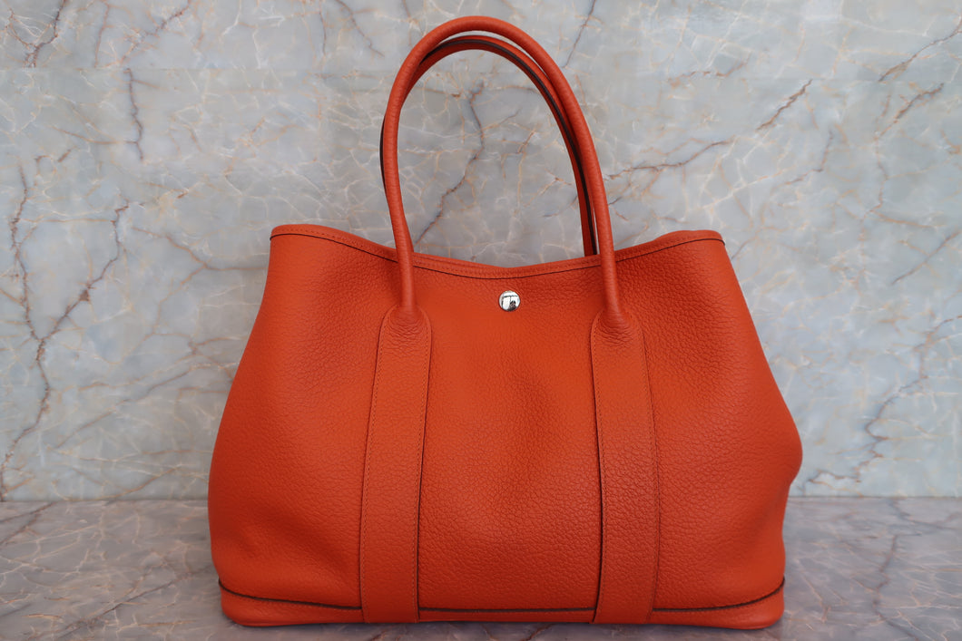 HERMES／エルメス ガーデンパーティPM ネゴンダ オレンジポピー □R刻印 トートバッグ 700030103