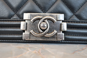 CHANEL/シャネル ボーイシャネル チェーンショルダーバッグ ラムスキン ブラック/シルバー金具 ショルダーバッグ 600120162