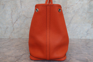 HERMES／エルメス ガーデンパーティPM ネゴンダ オレンジポピー □R刻印 トートバッグ 700030103