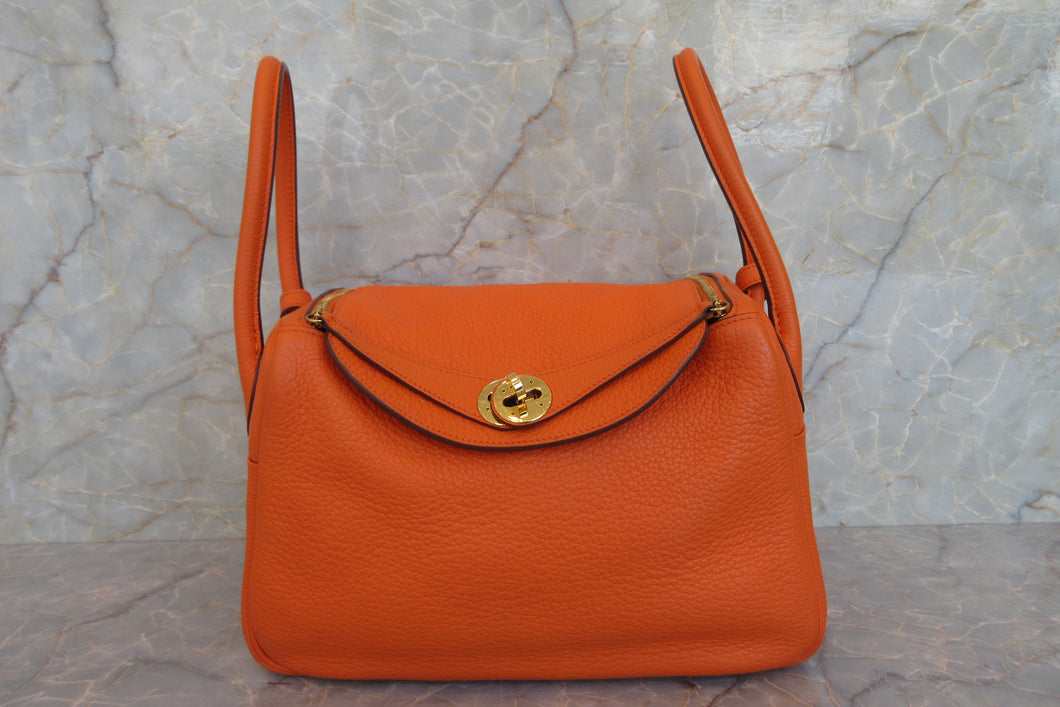 HERMES／エルメス リンディ26 トリヨンクレマンス オレンジ □M刻印 ショルダーバッグ 700060071