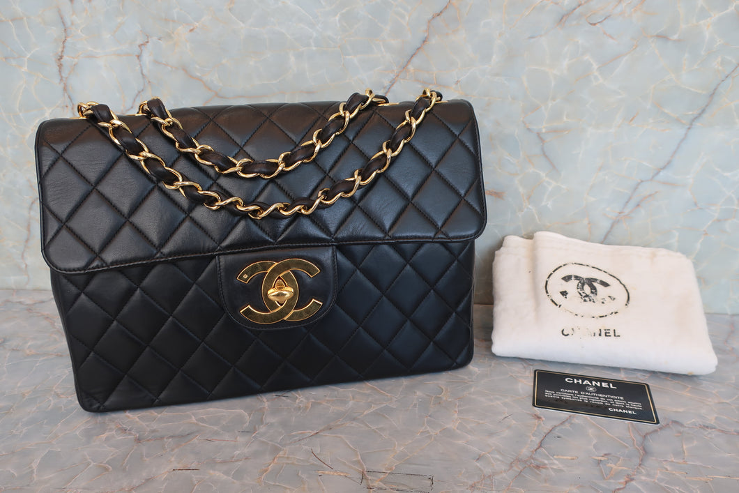 CHANEL/シャネル 中マトラッセシングルフラップチェーンショルダーバッグ ラムスキン ブラック/ゴールド金具 ショルダーバッグ 700080059
