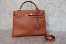 将图片加载到图库查看器，HERMES KELLY 35 Graine Couchevel leather Gold 〇T刻印 Shoulder bag 800090222
