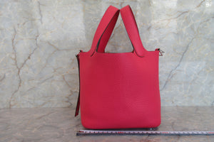 HERMES PICOTIN LOCK PM Clemence leather Rose extreme D刻印 Hand bag 700050227