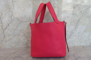 HERMES PICOTIN LOCK PM Clemence leather Rose extreme D刻印 Hand bag 700050227