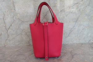 HERMES PICOTIN LOCK PM Clemence leather Rose extreme D刻印 Hand bag 700050227