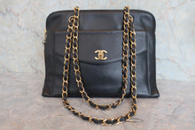画像をギャラリービューアに読み込む, CHANEL/シャネル ココマークチェーントートバッグ キャビアスキン ブラック/ゴールド金具 トートバッグ 800060101
