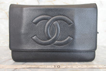 Load image into Gallery viewer, CHANEL CC mark chain wallet Caviar skin Black/Silver hadware Shoulder bag 700010181
