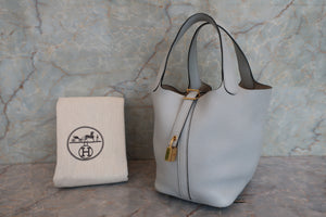 HERMES／エルメス ピコタンロックＰＭ トリヨンクレマンス ブルーペール Z刻印 ハンドバッグ 700090097