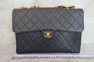CHANEL/シャネル 中マトラッセシングルフラップチェーンショルダーバッグ キャビアスキン ブラック/ゴールド金具 ショルダーバッグ 700040129