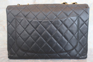 CHANEL/シャネル 中マトラッセシングルフラップチェーンショルダーバッグ キャビアスキン ブラック/ゴールド金具 ショルダーバッグ 700040129
