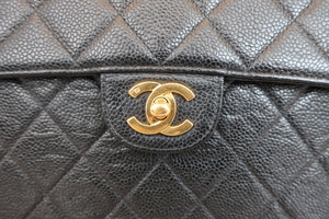 CHANEL/シャネル 中マトラッセシングルフラップチェーンショルダーバッグ キャビアスキン ブラック/ゴールド金具 ショルダーバッグ 700040129
