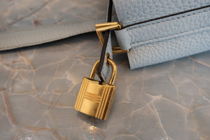 HERMES／エルメス ピコタンロックＰＭ トリヨンクレマンス ブルーペール Z刻印 ハンドバッグ 700090097