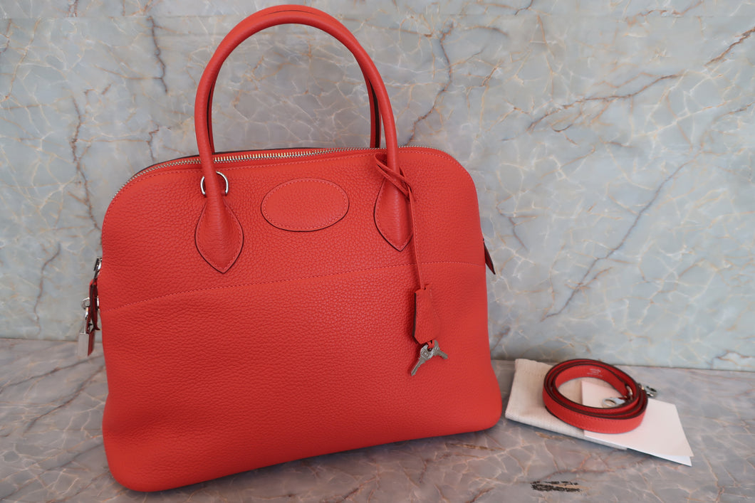 HERMES／エルメス ボリード35 トリヨンクレマンス ルージュピヴォワンヌ □R刻印 ショルダーバッグ 700090131