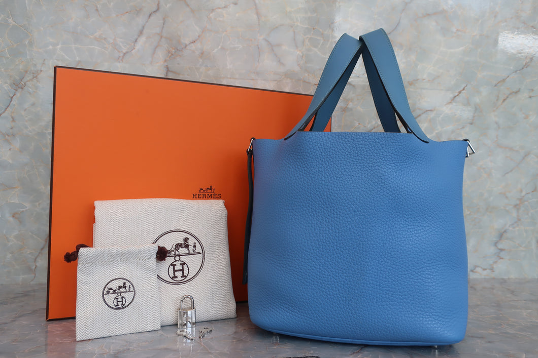 HERMES／エルメス ピコタンロックタッチＭＭ トリヨンクレマンス/ヴォースイフト ブルーパラダイス T刻印 ハンドバッグ 700060288