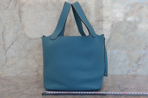 HERMES／エルメス ピコタンロックＭＭ トリヨンクレマンス ブルージーン □O刻印 ハンドバッグ 700050223