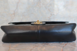 CHANEL Matelasse double flap chain shoulder bag Lambskin Black/Gold hadware Shoulder bag 600040074