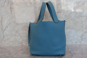 HERMES／エルメス ピコタンロックＭＭ トリヨンクレマンス ブルージーン □O刻印 ハンドバッグ 700050223