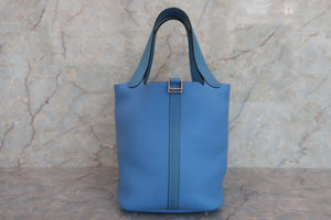 HERMES／エルメス ピコタンロックタッチＭＭ トリヨンクレマンス/ヴォースイフト ブルーパラダイス T刻印 ハンドバッグ 700060288