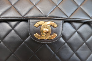 CHANEL/シャネル 中マトラッセシングルフラップチェーンショルダーバッグ ラムスキン ブラック/ゴールド金具 ショルダーバッグ 600120207