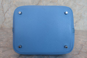 HERMES／エルメス ピコタンロックタッチＭＭ トリヨンクレマンス/ヴォースイフト ブルーパラダイス T刻印 ハンドバッグ 700060288