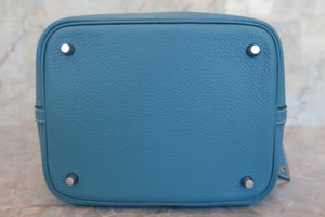 HERMES／エルメス ピコタンロックＭＭ トリヨンクレマンス ブルージーン □O刻印 ハンドバッグ 700050223