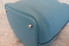 將圖片載入圖庫檢視器 HERMES／エルメス ピコタンロックＭＭ トリヨンクレマンス ブルージーン □O刻印 ハンドバッグ 700050223
