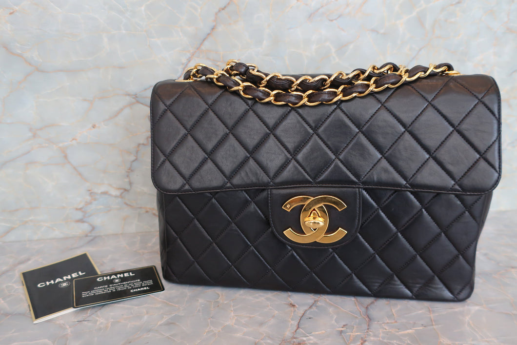 CHANEL/シャネル 中マトラッセシングルフラップチェーンショルダーバッグ ラムスキン ブラック/ゴールド金具 ショルダーバッグ 700030142