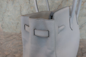 HERMES／エルメス バーキン35 トリヨンクレマンス グレー/マットシルバー金具 □E刻印 ハンドバッグ 700070264