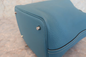 HERMES／エルメス ピコタンロックＭＭ トリヨンクレマンス ブルージーン □O刻印 ハンドバッグ 700050223