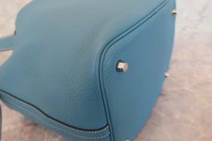 HERMES／エルメス ピコタンロックＭＭ トリヨンクレマンス ブルージーン □O刻印 ハンドバッグ 700050223