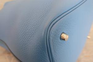 HERMES／エルメス ピコタンロックタッチＭＭ トリヨンクレマンス/ヴォースイフト ブルーパラダイス T刻印 ハンドバッグ 700060288