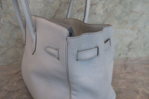 HERMES／エルメス バーキン35 トリヨンクレマンス グレー/マットシルバー金具 □E刻印 ハンドバッグ 700070264