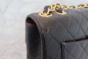 CHANEL/シャネル 中マトラッセシングルフラップチェーンショルダーバッグ ラムスキン ブラック/ゴールド金具 ショルダーバッグ 700030142