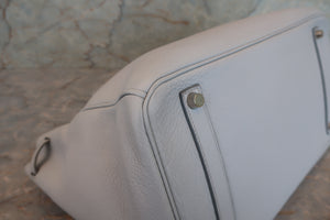 HERMES／エルメス バーキン35 トリヨンクレマンス グレー/マットシルバー金具 □E刻印 ハンドバッグ 700070264