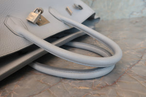 HERMES／エルメス バーキン35 トリヨンクレマンス グレー/マットシルバー金具 □E刻印 ハンドバッグ 700070264