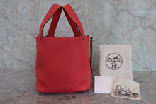 将图片加载到图库查看器，HERMES PICOTIN LOCK PM Clemence leather Rouge pivoine T Engraving Hand bag 800060159
