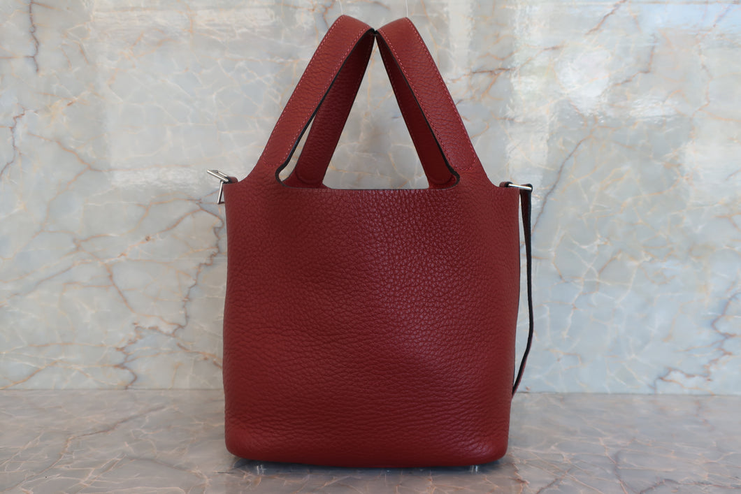 HERMES／エルメス ピコタンＰＭ トリヨンクレマンス ルージュアッシュ □G刻印 ハンドバッグ 700050157