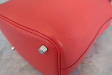 将图片加载到图库查看器，HERMES PICOTIN LOCK PM Clemence leather Rouge pivoine T Engraving Hand bag 800060159
