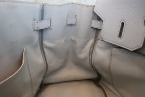 HERMES／エルメス バーキン35 トリヨンクレマンス グレー/マットシルバー金具 □E刻印 ハンドバッグ 700070264