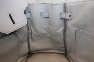 HERMES／エルメス バーキン35 トリヨンクレマンス グレー/マットシルバー金具 □E刻印 ハンドバッグ 700070264