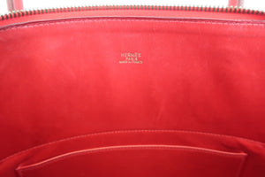 HERMES BOLIDE 35 Box carf leather Vermillon 〇Z Engraving Shoulder bag 600050212